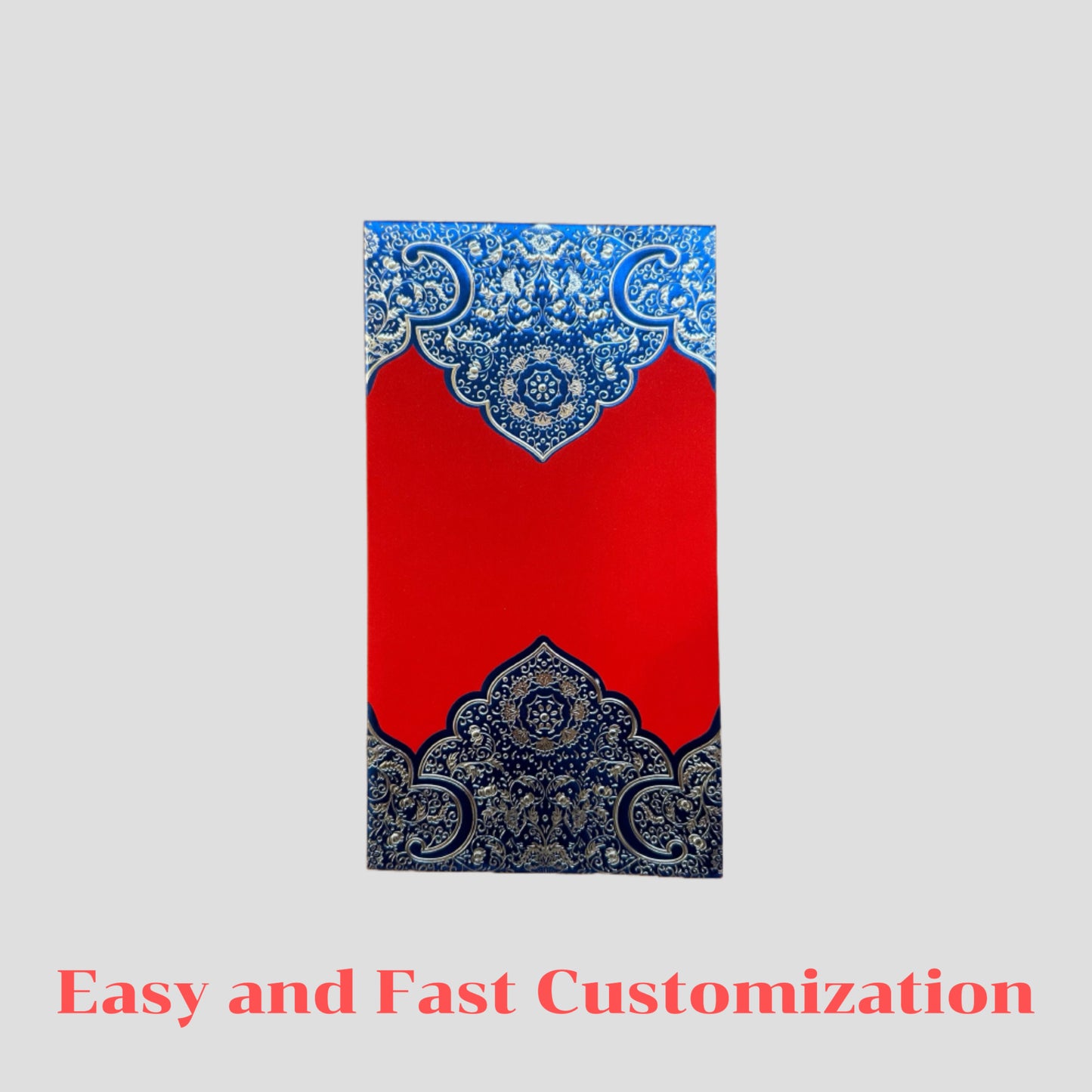 Custom 100pcs Fixed Template Red Envelope with Logo | Text | Surname | Red Envelope Lucky Money Personalized Gifts Packet for Wedding | Business | Birthday Party | Events