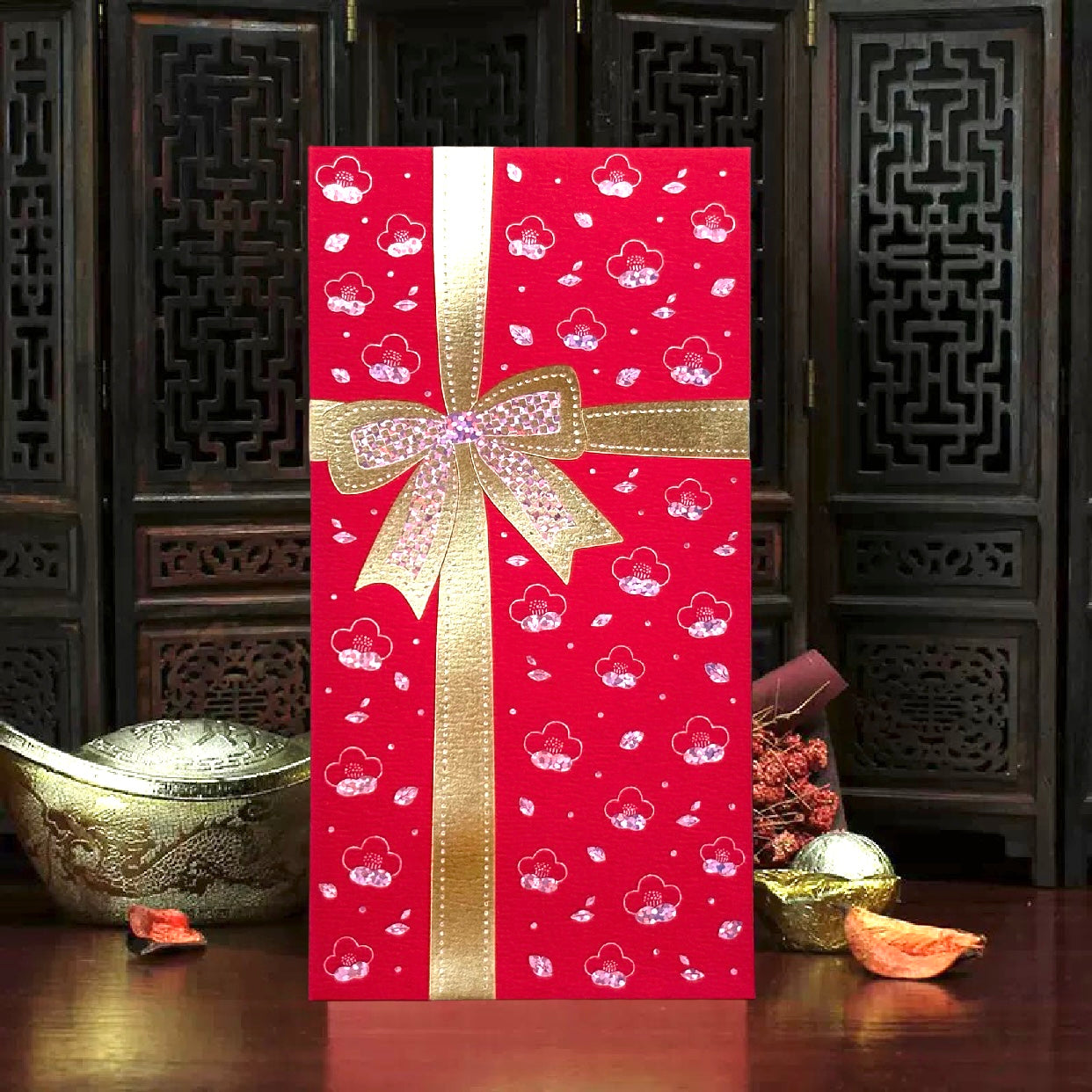 Pack of 20pcs Elegant Bow Red Envelopes with Gold Foil for New Year | Christmas | Valentineβs Day Festive Occasions Red Envelope Lucky Money Gift Packet