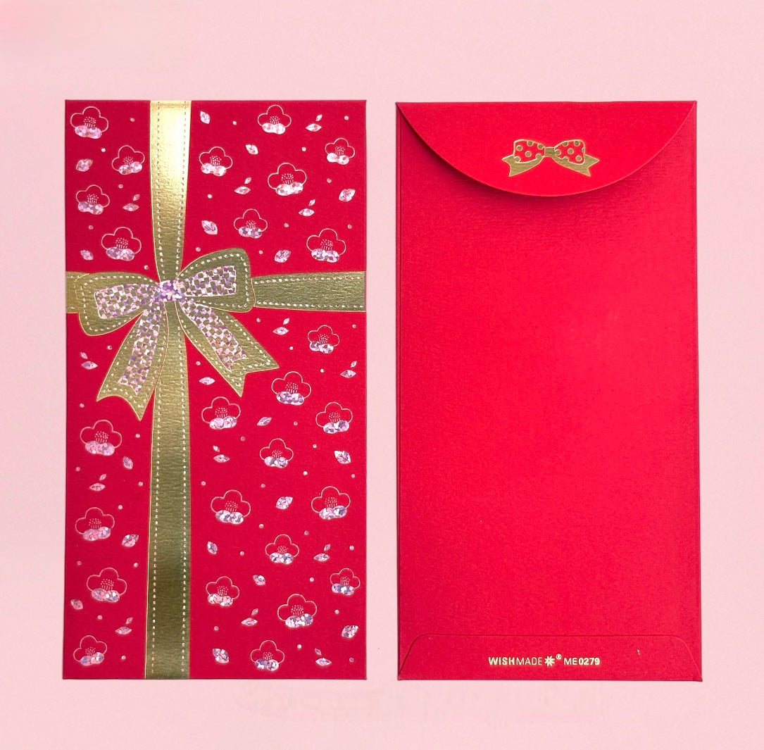 Pack of 20pcs Elegant Bow Red Envelopes with Gold Foil for New Year | Christmas | Valentineβs Day Festive Occasions Red Envelope Lucky Money Gift Packet