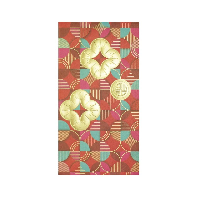 Pack of 10pcs High-end Embossed Gold Foil Golden Flower ιθ±η¦ Red Envelopes for New Year | Wedding | Bless | Moving Lucky Money Gift Packet