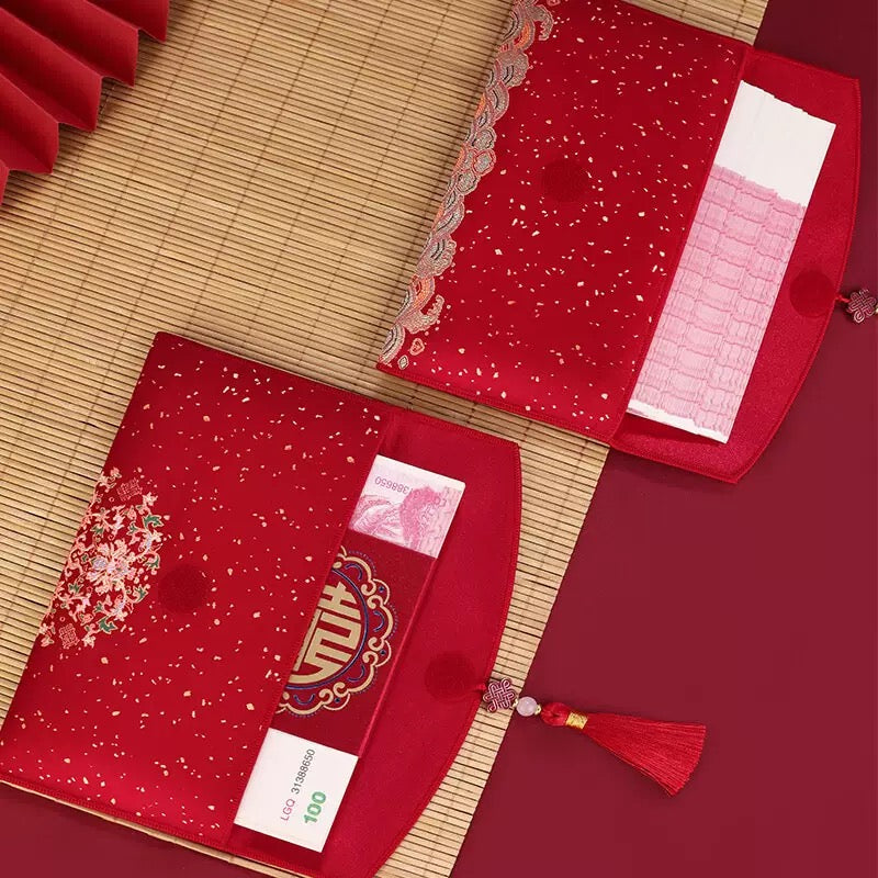 ๅ Silk Cloud Brocade Red Envelopes for Wedding Engagement Birthday New Year Celebrations Hand Bag Chinese Style Decor Flap Gift Packet