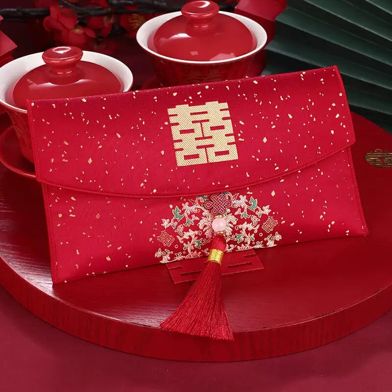 ๅ Silk Cloud Brocade Red Envelopes for Wedding Engagement Birthday New Year Celebrations Hand Bag Chinese Style Decor Flap Gift Packet