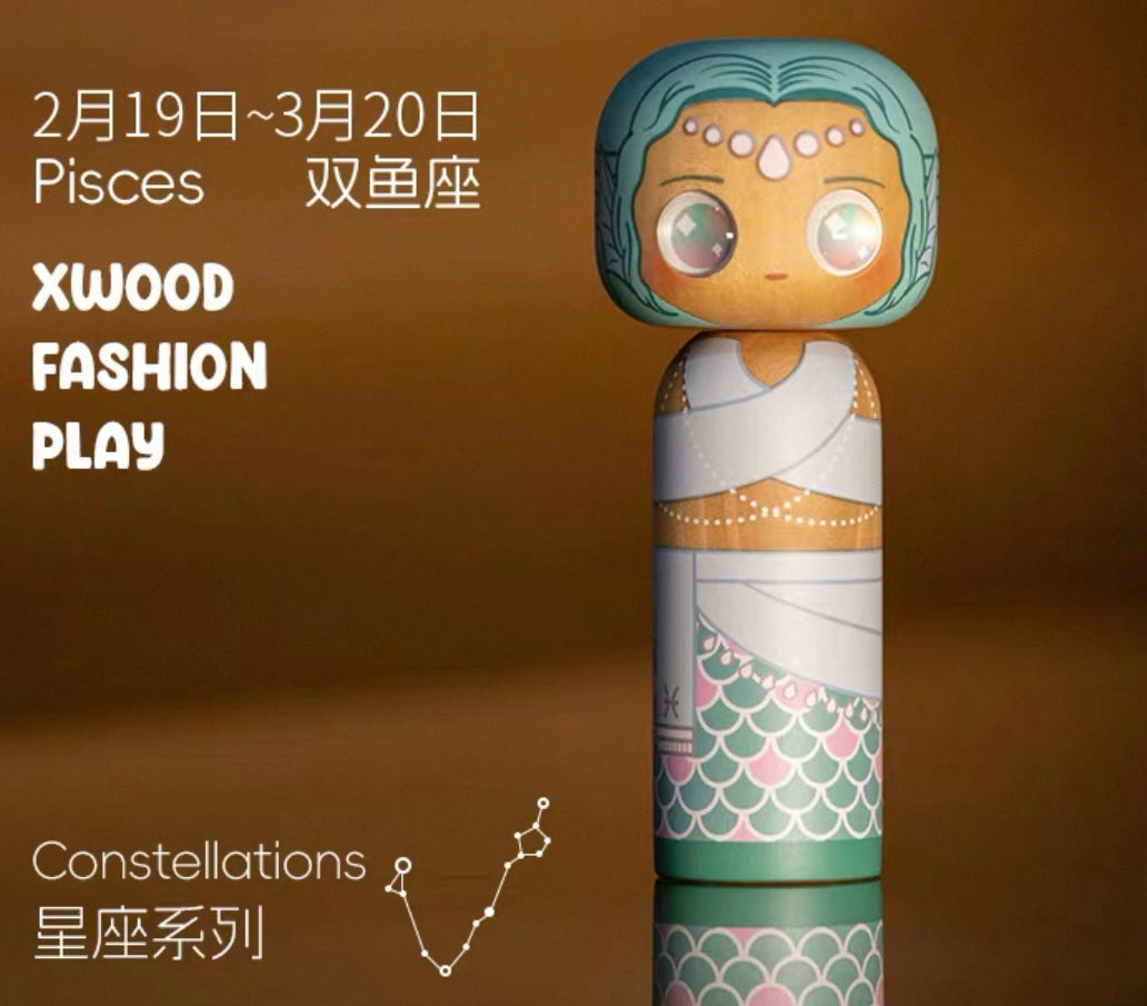 Handmade Constellation Series Wooden Dolls | Hand-Painted Wooden Figurines | Eco-Friendly Astrology Gift