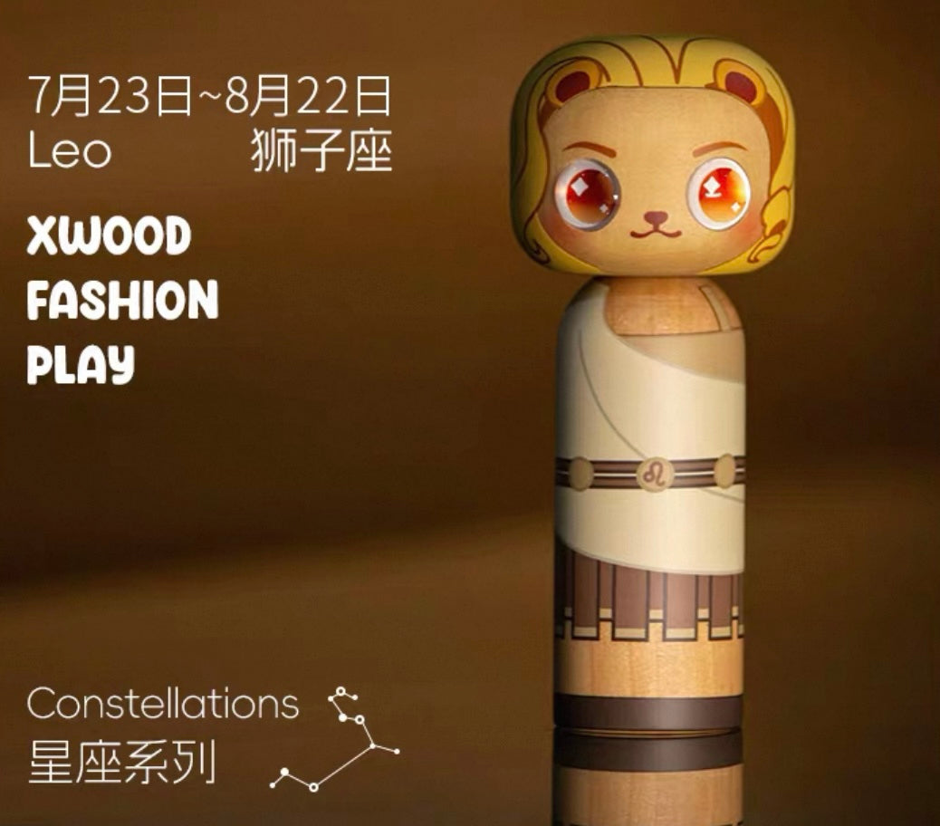 Handmade Constellation Series Wooden Dolls | Hand-Painted Wooden Figurines | Eco-Friendly Astrology Gift