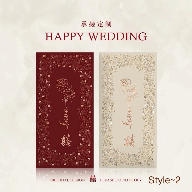 2025 Pack of 12pcs High-end Chinese New Year of The Snake Three Color Hot Stamping Gold Foil Red Envelope Lucky Money Personalized Gift Packet