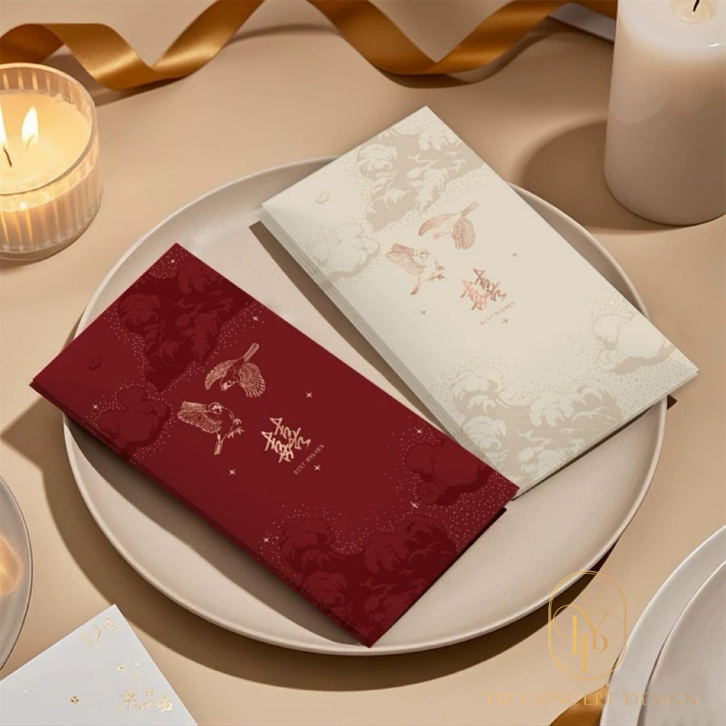 2025 Pack of 12pcs High-end Chinese New Year of The Snake Three Color Hot Stamping Gold Foil Red Envelope Lucky Money Personalized Gift Packet