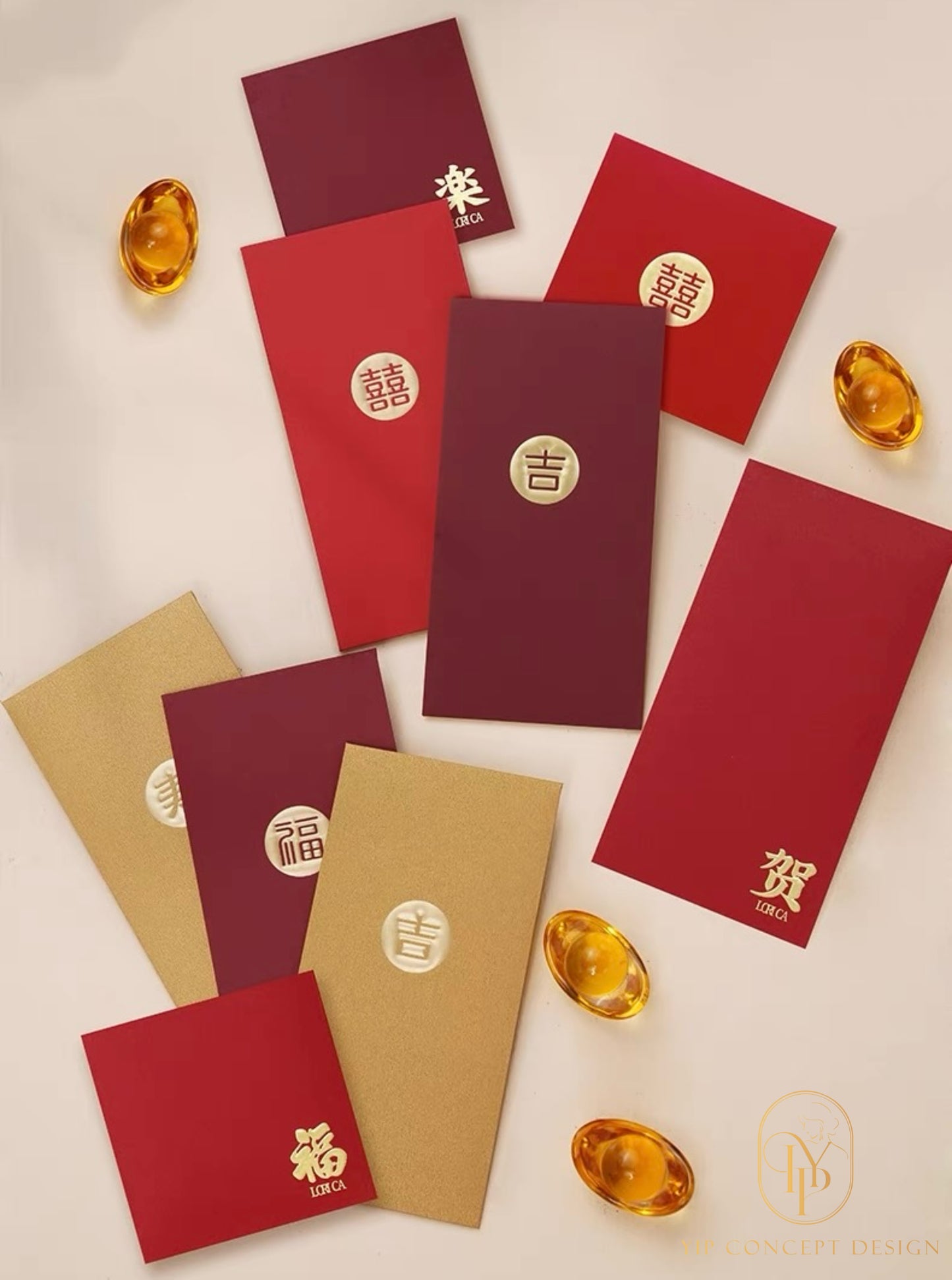 Pack of 15pcs Double Happiness Embossed Gold Foil ๅ and ็ฆ Chinese New Year Wedding Red Envelope Bride and Groom Love Forever Lucky Money Gift Packet