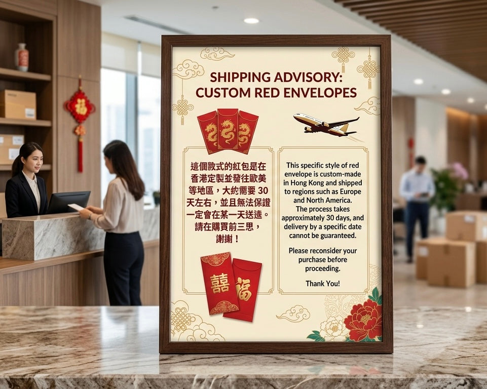 Pack of 200pcs Custom High-end Classic Hong Kong Surname Red Envelope Lucky Money Gift Packet for Chinese New Year | Wedding Party