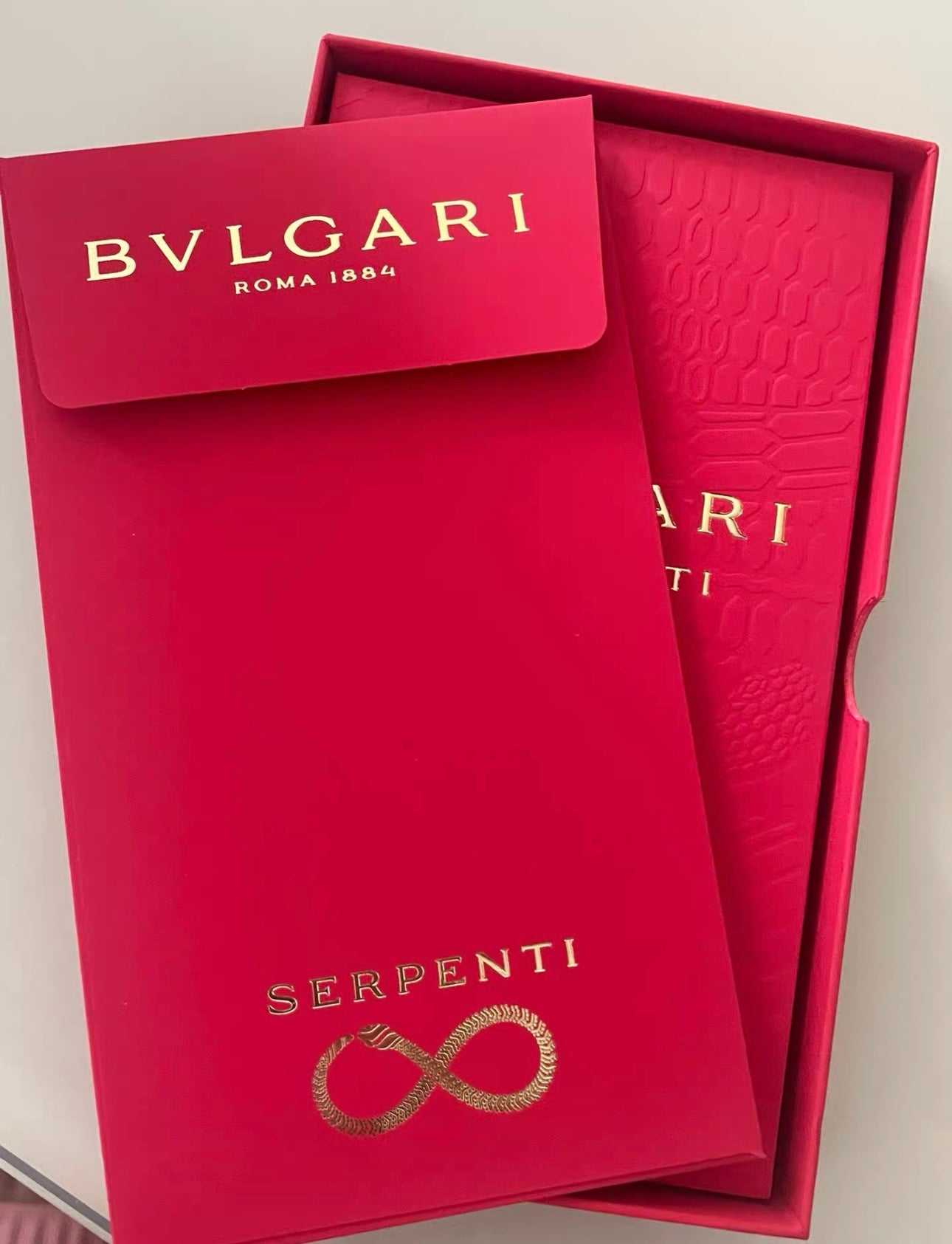 Gift Box of 10pcs High-end Designer Brand BVLGARI New Year of the Snake Lucky Money Packet Red Envelope