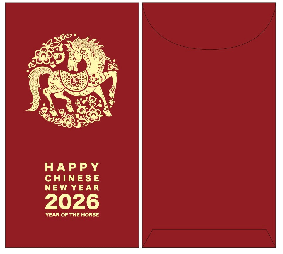 2026 Gift Box of 20pcs Gold Foiled Creative Red Envelope Lucky Money Gifts Packet Chinese New Year of the Horse