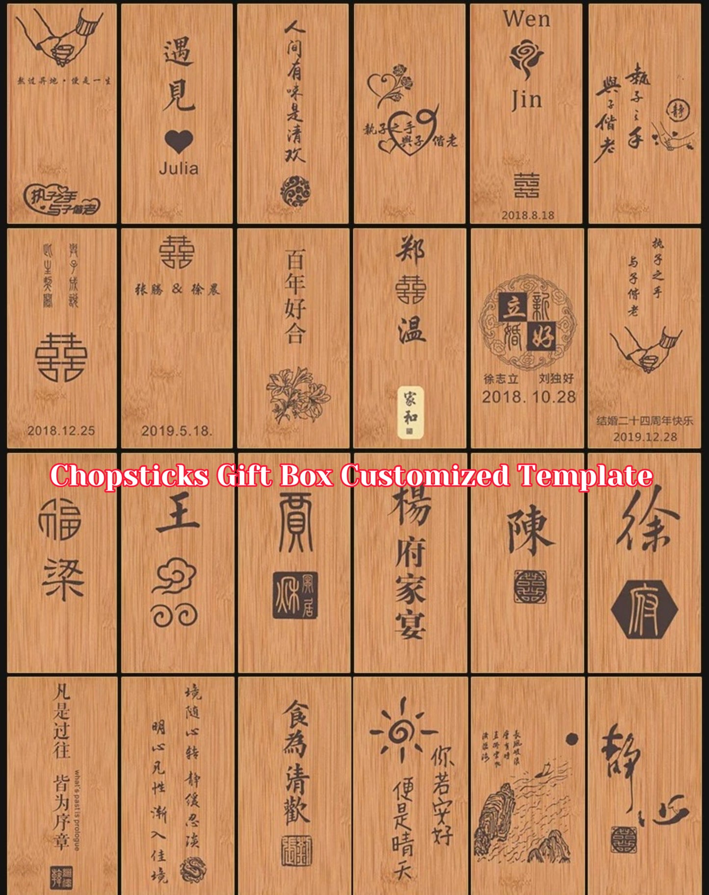 High-end Custom Chinese Traditional Classic Handmade Wooden Chopstick Personalized Metal Tips | Handcrafted Wooden Handle | Premium GiftSet