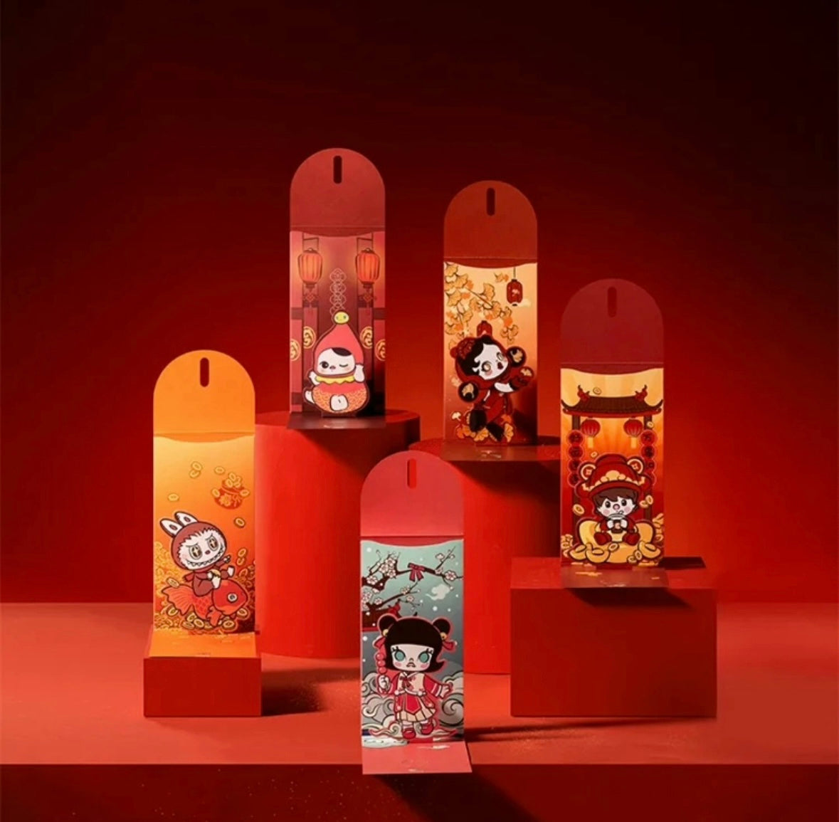 Official Sealed Pop Mart Year of the Snake Chinese New Year 3D Red Envelope Box Set (5pcs)