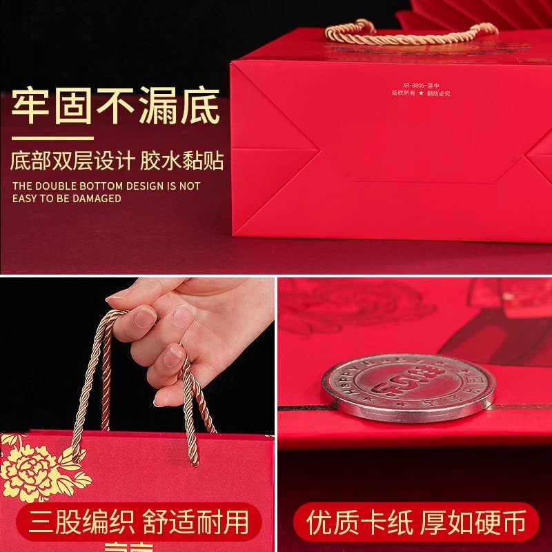 Pack of 20pcs Creative Chinese Cultural Wedding Candy Handbag | Love Forever | Thank You Gift Bag | Gold Foil Birthday | NewYear Gift Holder