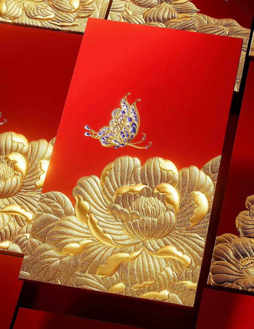 Custom (Add Logo & Text) High-end 200 Boxes Embossed Gold Foil Red Envelopes: εε£εη₯₯ Chinese New Year of the Horse Lucky Money Packets