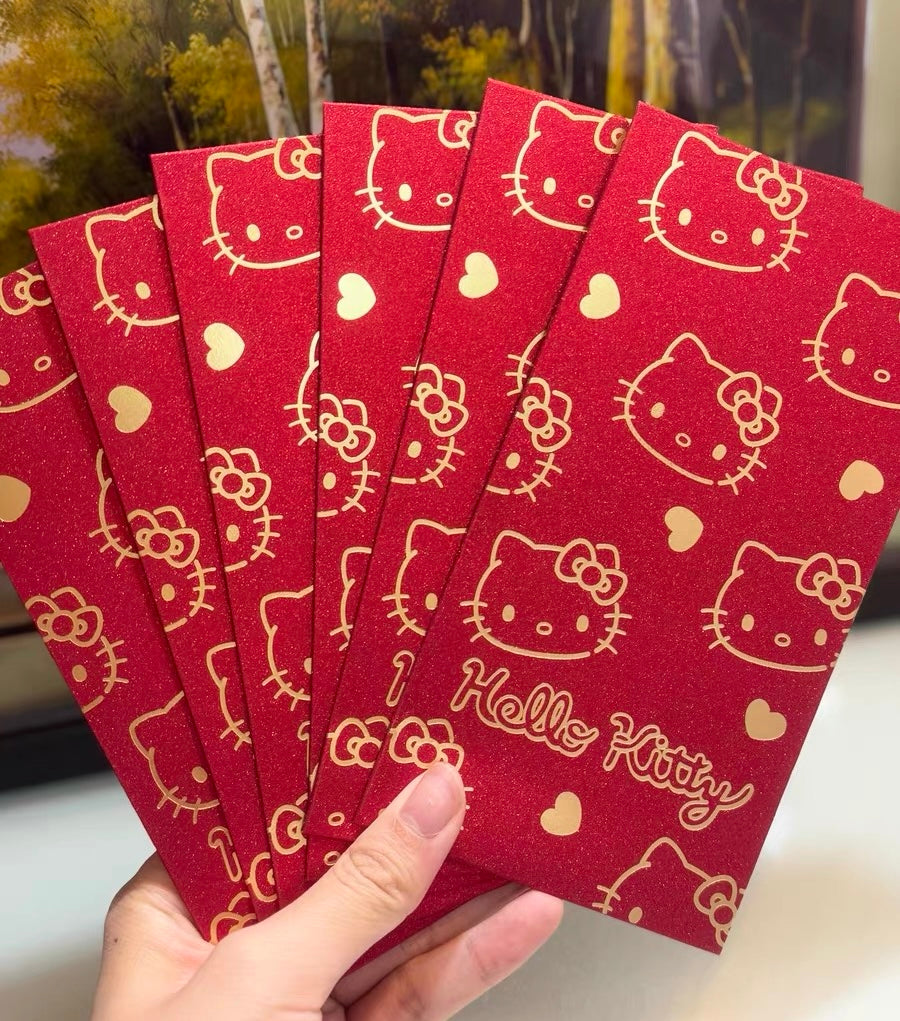 Pack of 16pcs Sanrio Official Hello Kitty Wedding Chinese New Year Red Envelope Lucky Money Personalized Gift Packet