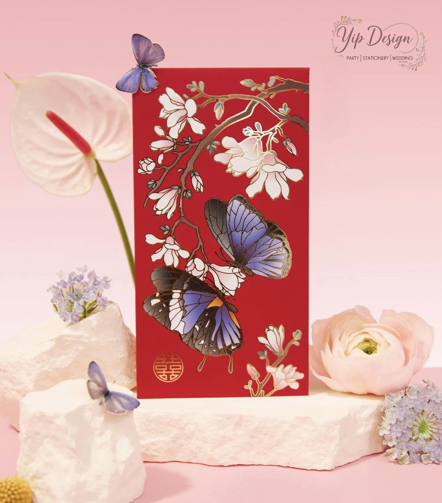 Pack of 12pcs High-end Double Happiness ε Chinese New Year θΆιι£ Wedding Red Envelope Bride and Groom | Love Forever Lucky Money Gift Packet