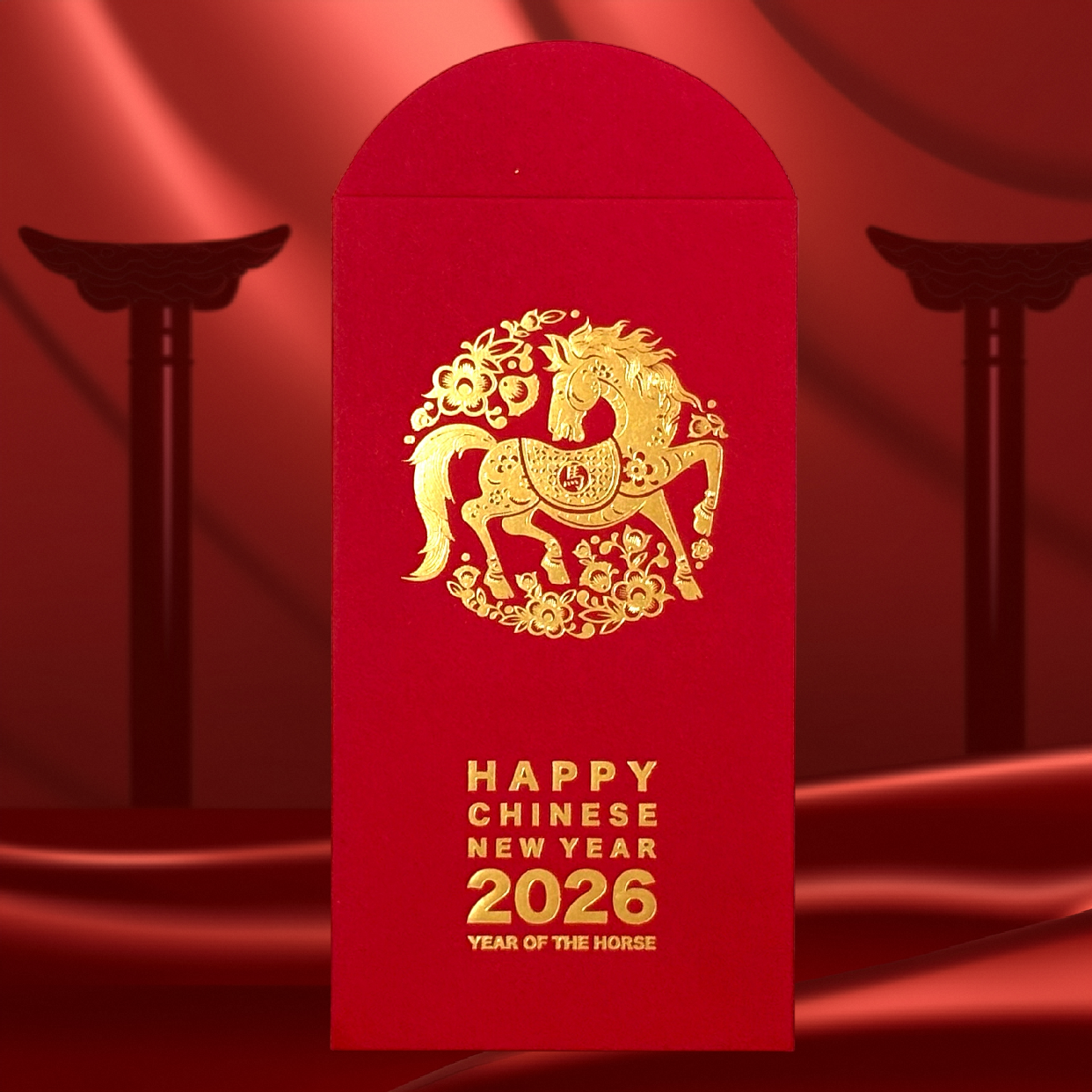 2026 Gift Box of 20pcs Gold Foiled Creative Red Envelope Lucky Money Gifts Packet Chinese New Year of the Horse