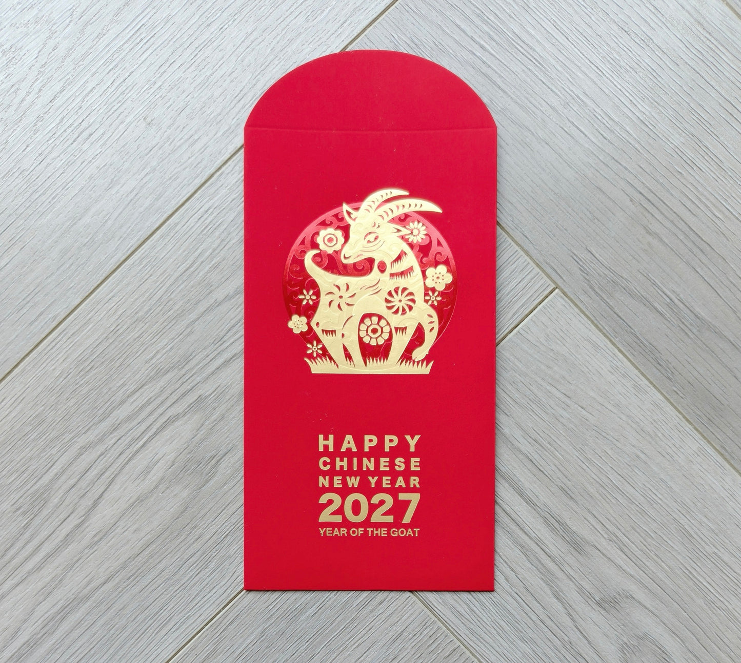 2027 Year of The Goat Gold Foil Red Envelopes Lucky Money Gift Packet for New Year | Wedding | Party | Events