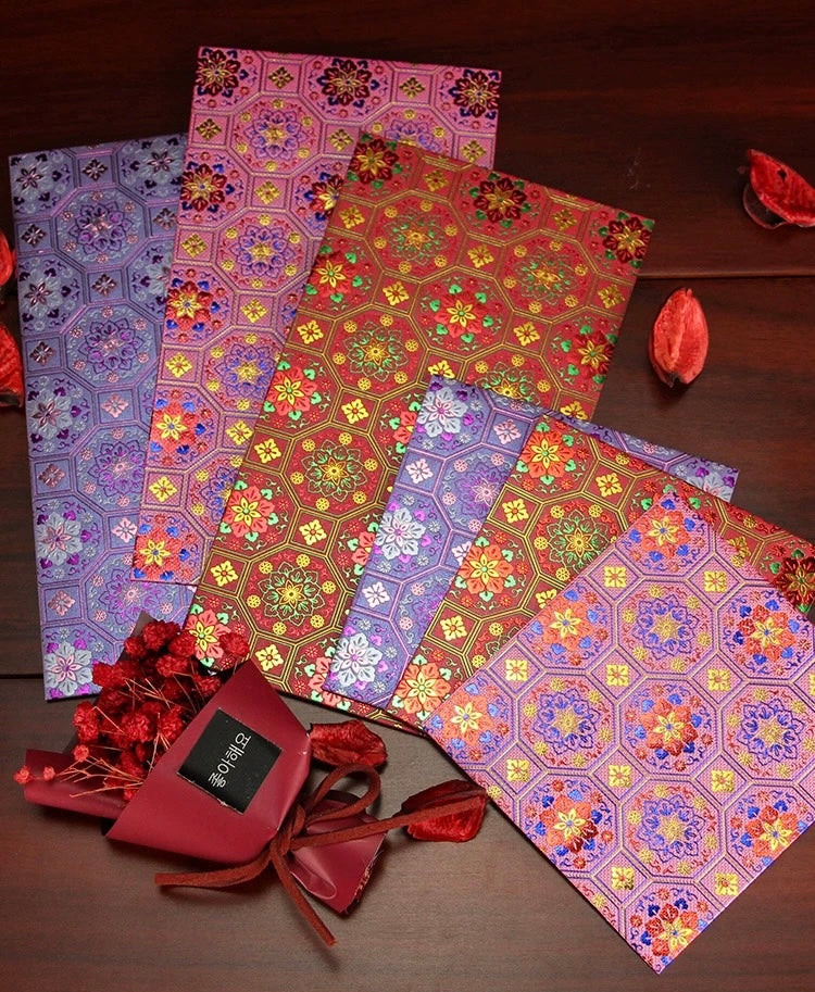 Pack of 25pcs Gold Foil 花花世界 Red Envelopes for New Year | Wedding | Bless | Moving Lucky Money Gift Packet