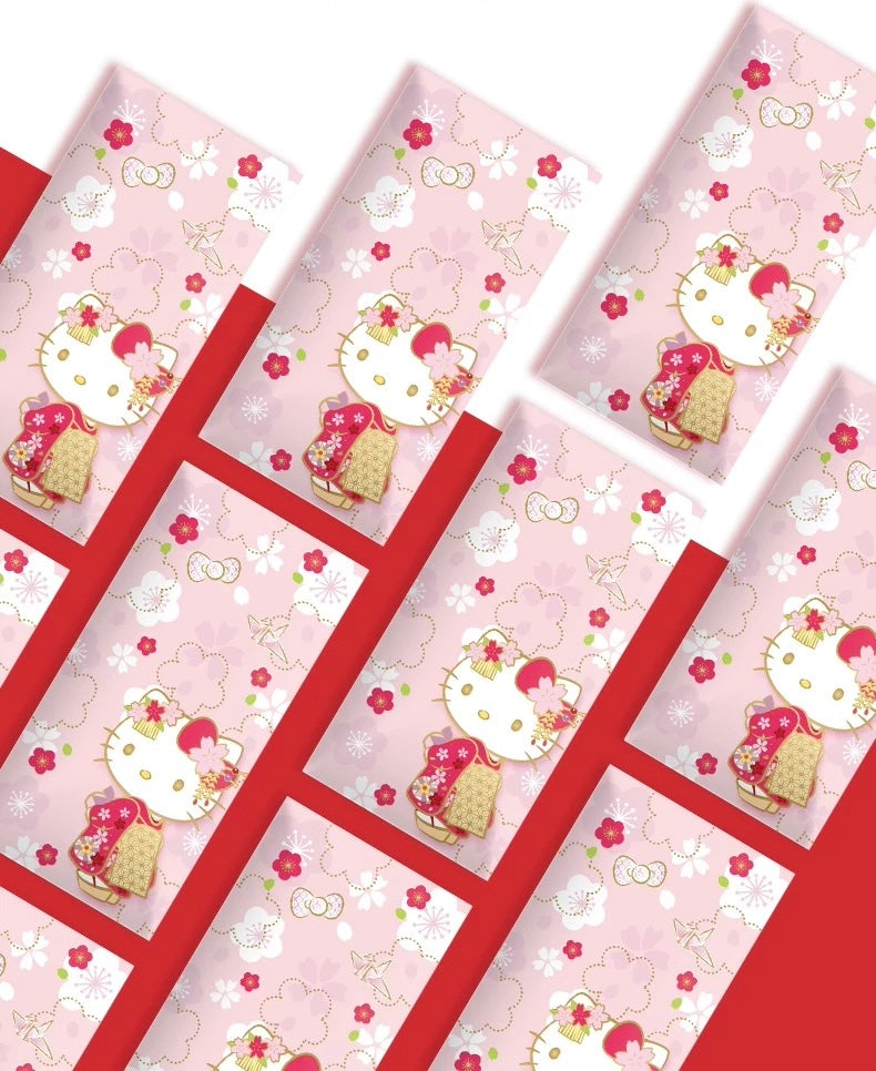 Pack of 10pcs 囍 Sanrio Official Hello Kitty 千纸鹤 Wedding Chinese New Year Red Envelope Lucky Money Personalized Gift Packet