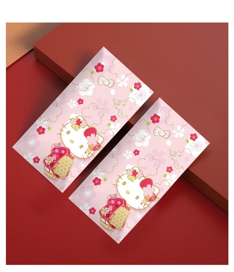 Pack of 10pcs 囍 Sanrio Official Hello Kitty 千纸鹤 Wedding Chinese New Year Red Envelope Lucky Money Personalized Gift Packet