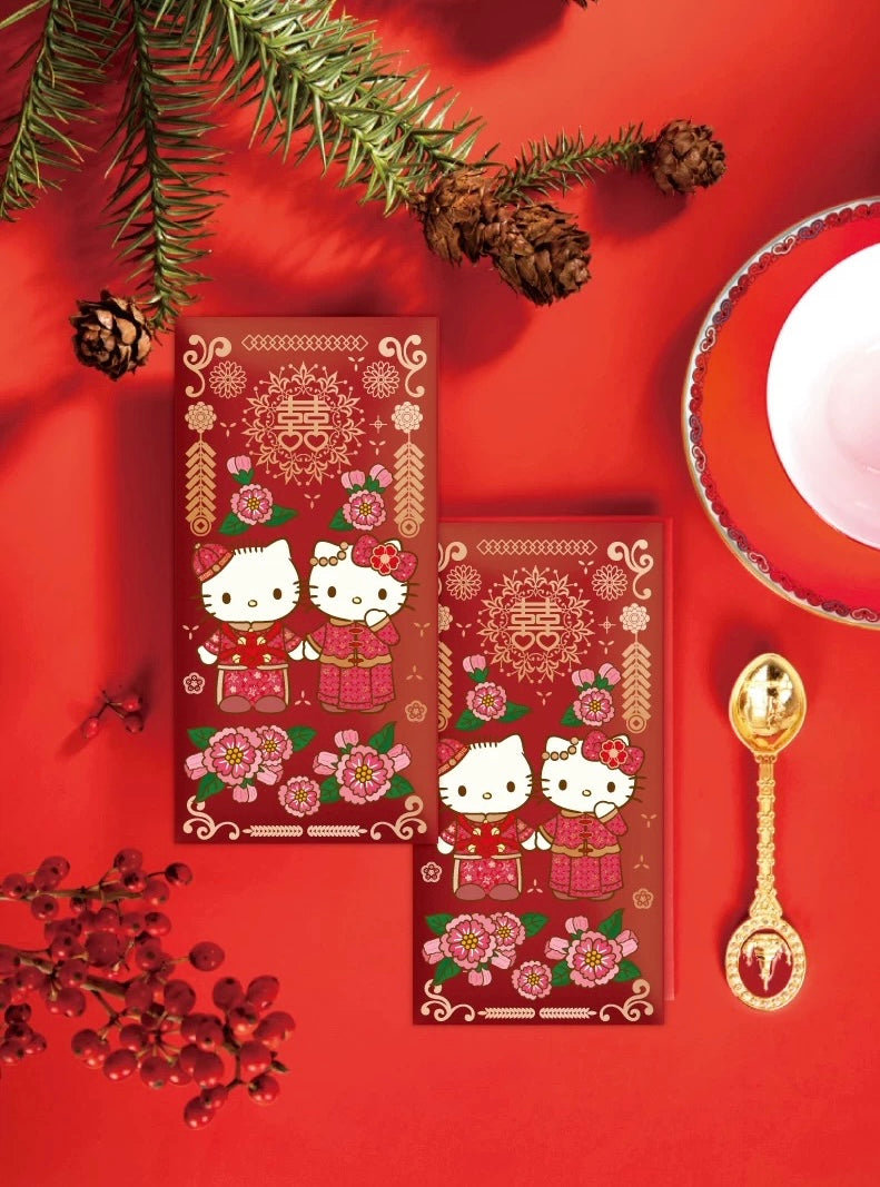 Pack of 10pcs 囍 Sanrio Official Hello Kitty Wedding Chinese New Year Red Envelope Lucky Money Personalized Gift Packet