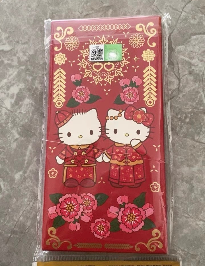 Pack of 10pcs 囍 Sanrio Official Hello Kitty Wedding Chinese New Year Red Envelope Lucky Money Personalized Gift Packet