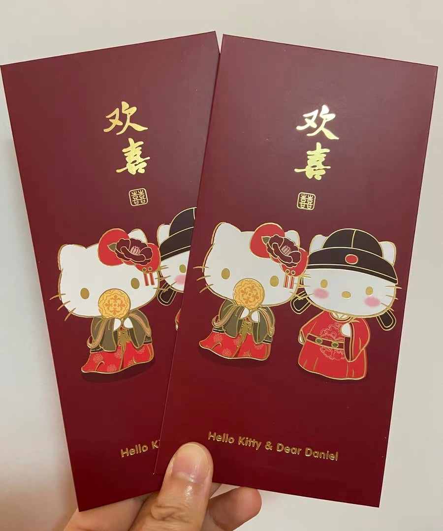 Pack of 10pcs 歡囍/喜结良缘 Sanrio Official Hello Kitty Red Envelope Lucky Money Gift Packet