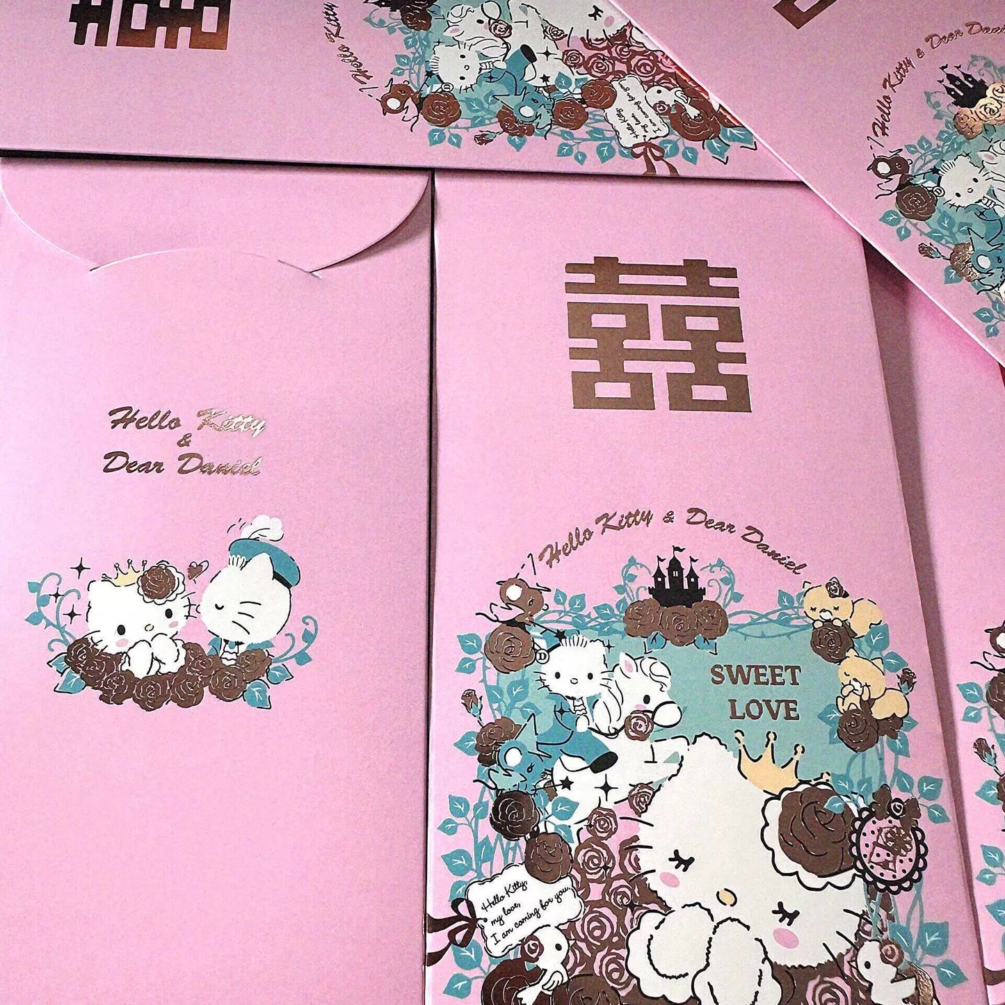 Pack of 10pcs 囍 Sanrio Official Hello Kitty 囍 Wedding Chinese New Year Red Envelope Lucky Money Personalized Gift Packet