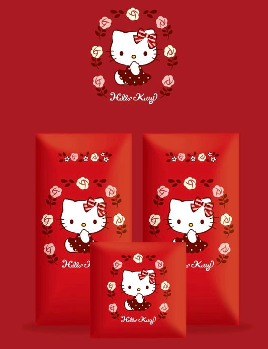 Pack of 10pcs Sanrio Official Hello Kitty Wedding Chinese New Year Red Envelope Lucky Money Personalized Gift Packet