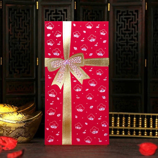 Pack of 20pcs Elegant Bow Red Envelopes with Gold Foil for New Year | Christmas | Valentine’s Day Festive Occasions Red Envelope Lucky Money Gift Packet