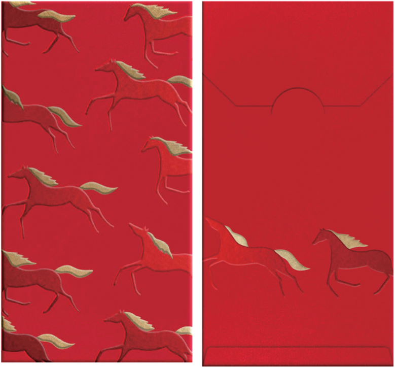 Pack of 12pcs Color Printing+Gold Foiled High-end Red Envelope Lucky Money Gifts Packet Chinese New Year of the Horse can Custom