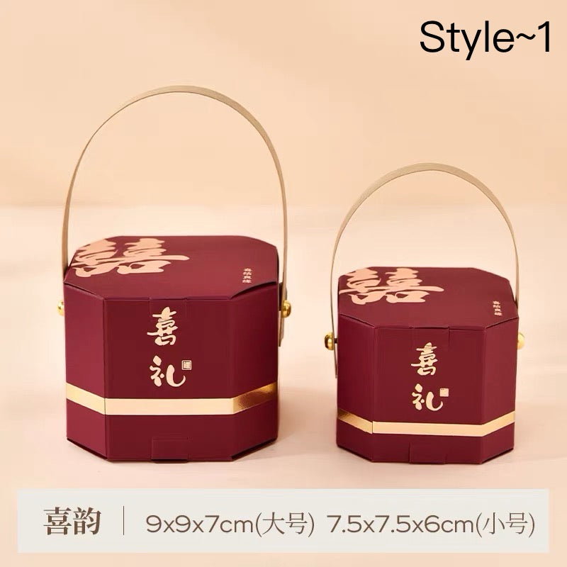 50pcs Gold Foiled 囍 Sugar Box Creative Chinese Cultural Wedding Candy Handbag | Love Forever | Thank You Gift Bag | Birthday Gift Holder