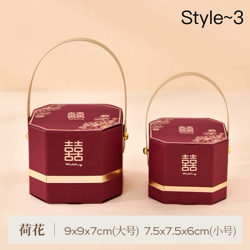 50pcs Gold Foiled 囍 Sugar Box Creative Chinese Cultural Wedding Candy Handbag | Love Forever | Thank You Gift Bag | Birthday Gift Holder