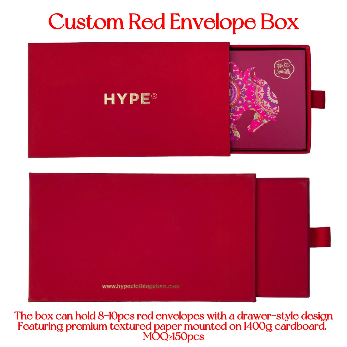 Pack of 12pcs Color Printing+Gold Foiled High-end Red Envelope Lucky Money Gifts Packet Chinese New Year of the Horse can Custom