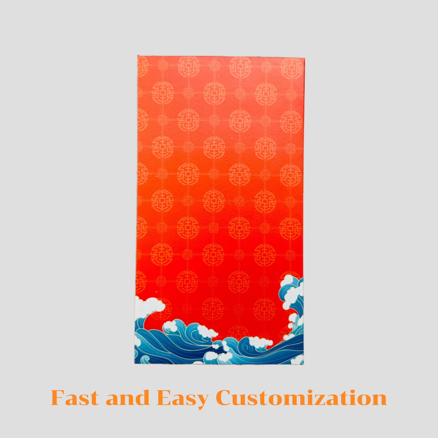 Custom 100pcs Fixed Template Red Envelope with Logo | Text | Surname | Red Envelope Lucky Money Personalized Gifts Packet for Wedding | Business | Birthday Party | Events