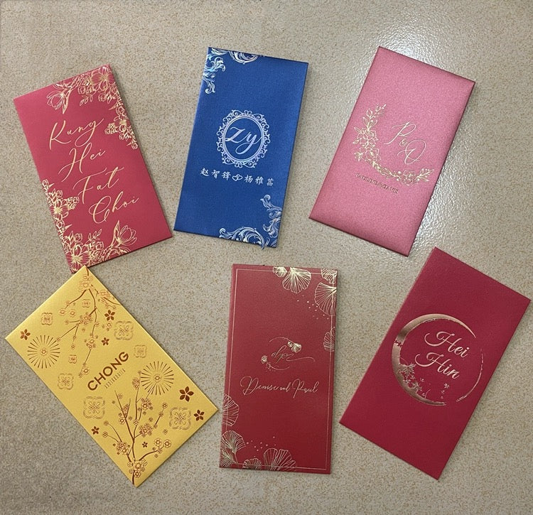 Custom 200pcs Red Envelope with Logo or Text Full Size Printing (90*165mm) Red Envelope Lucky Money Personalized Gifts Packet