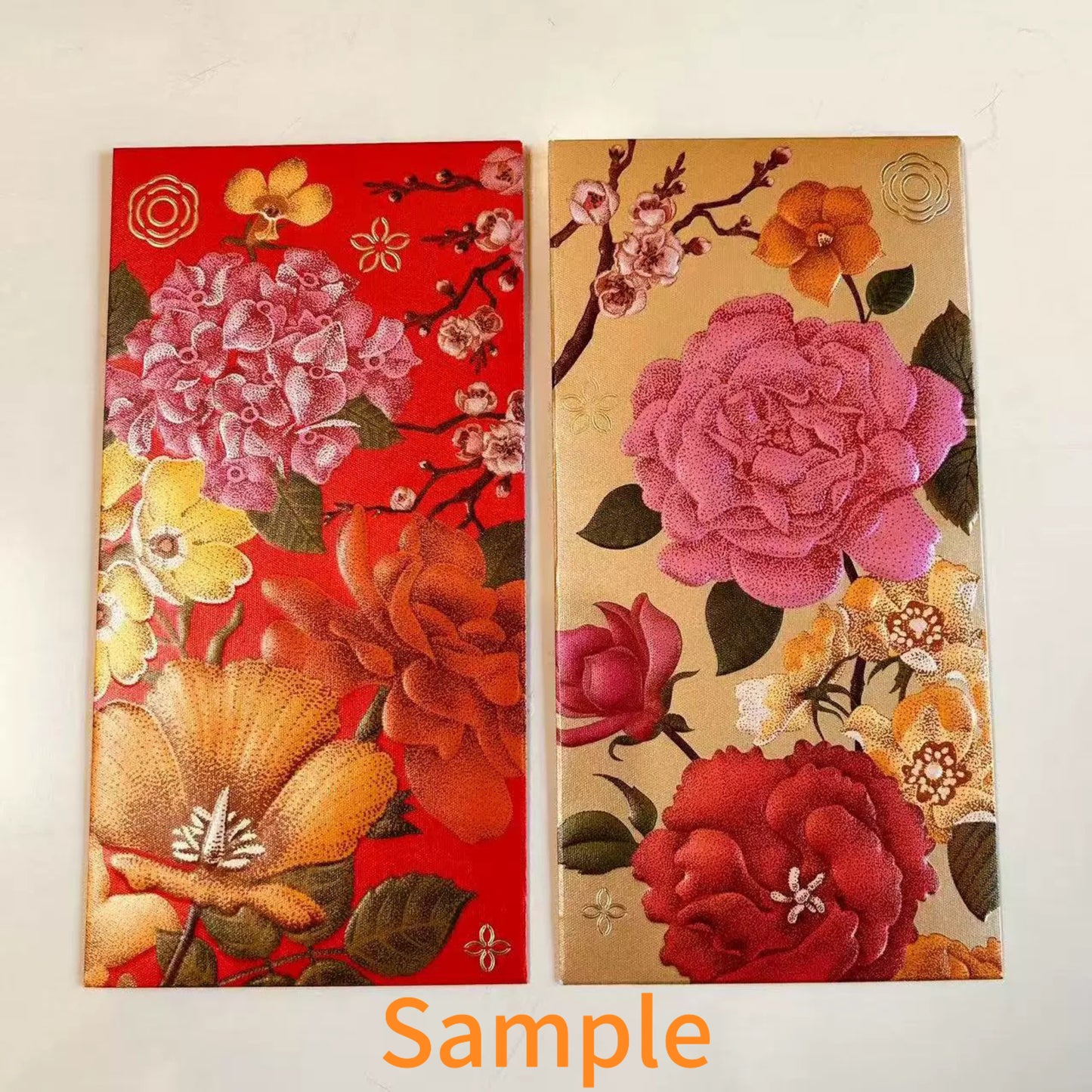 Custom 100 Trifold Boxes High-end for Banking Business Order Red Envelopes with Gold Foiled Embossed Lucky Money Personalized Gift Packet