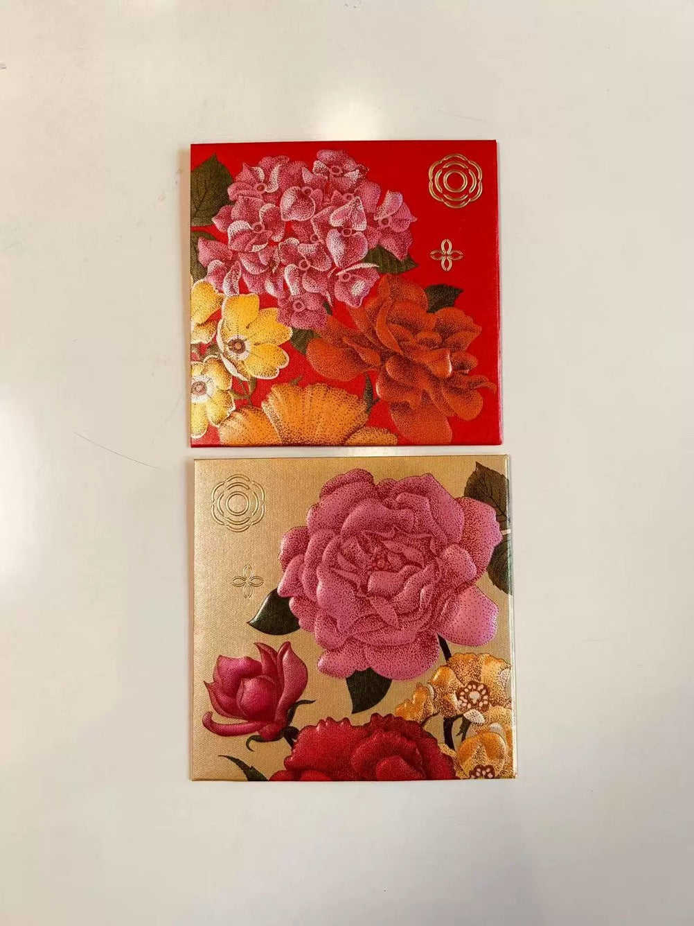 Custom 100 Trifold Boxes High-end for Banking Business Order Red Envelopes with Gold Foiled Embossed Lucky Money Personalized Gift Packet