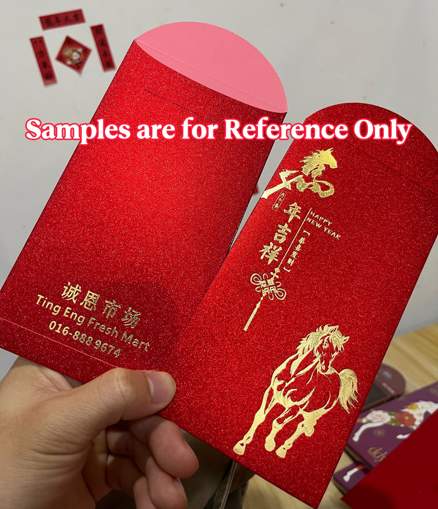 Fast Turnaround Custom 100pcs Fixed Template Red Envelope Lucky Money Personalized Gift Packet for Wedding | Surname | Business | Celebration