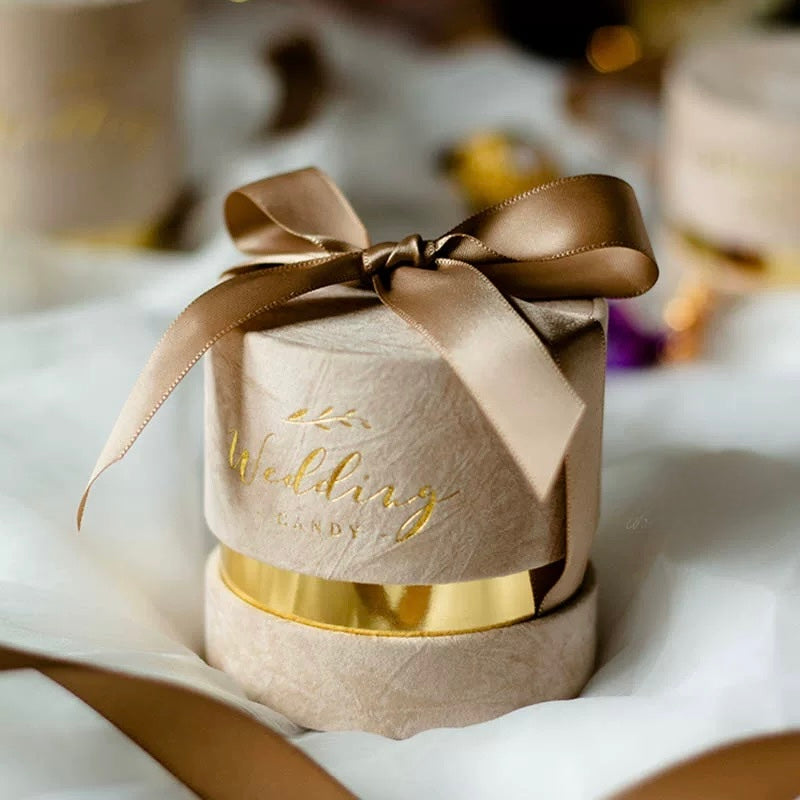 10pcs Gold Foiled Sugar Box Wedding Candy Handbag | Love Forever | Thank You Gift Bag | Birthday Gift Holder