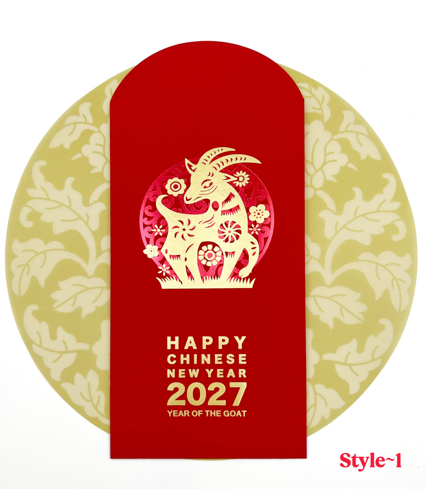 2027 Year of The Goat Gold Foil Red Envelopes Lucky Money Gift Packet for New Year | Wedding | Party | Events