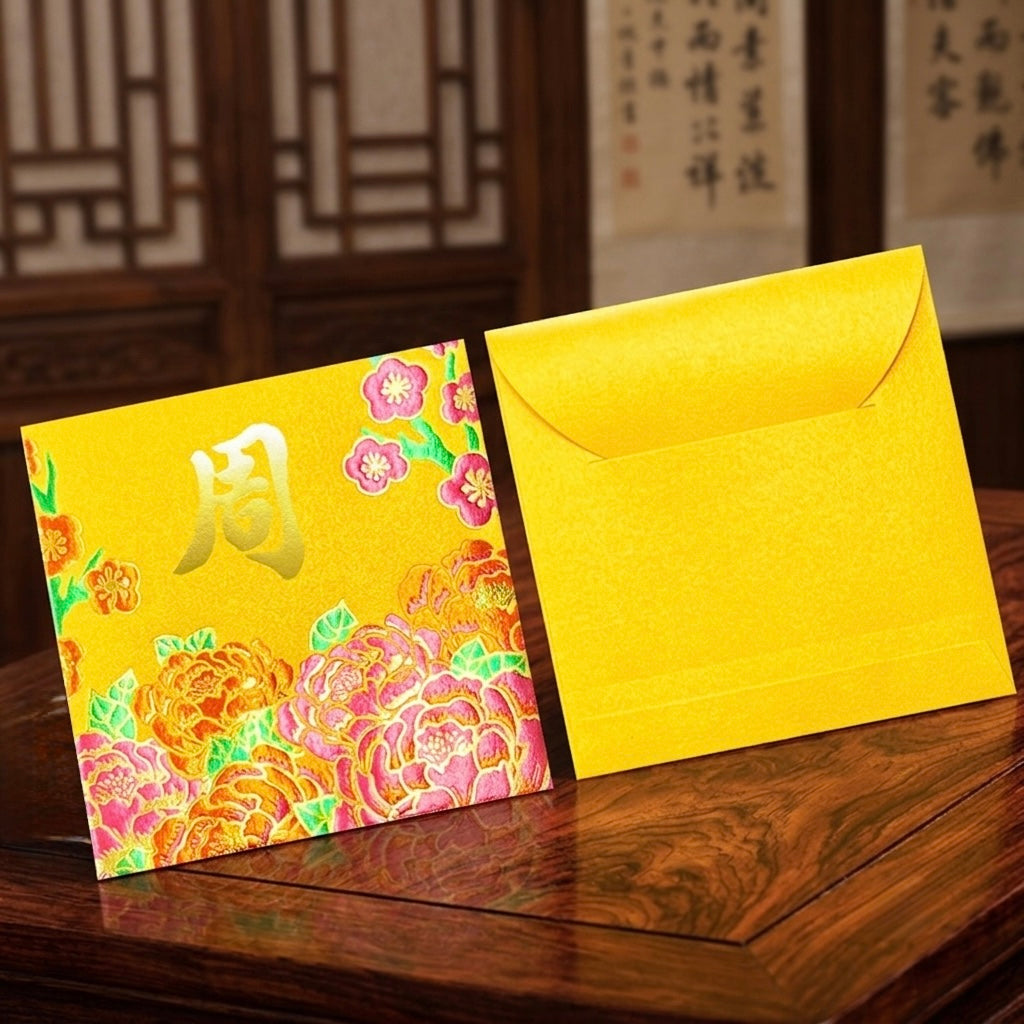 Pack of 200pcs Custom High-end Classic Hong Kong Surname Red Envelope Lucky Money Gift Packet for Chinese New Year | Wedding Party