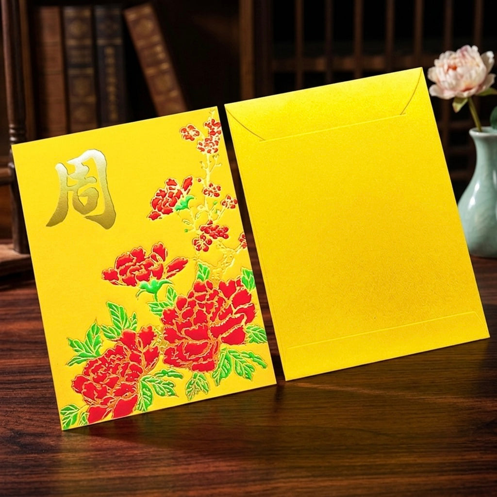 Pack of 200pcs Custom High-end Classic Hong Kong Surname Red Envelope Lucky Money Gift Packet for Chinese New Year | Wedding Party