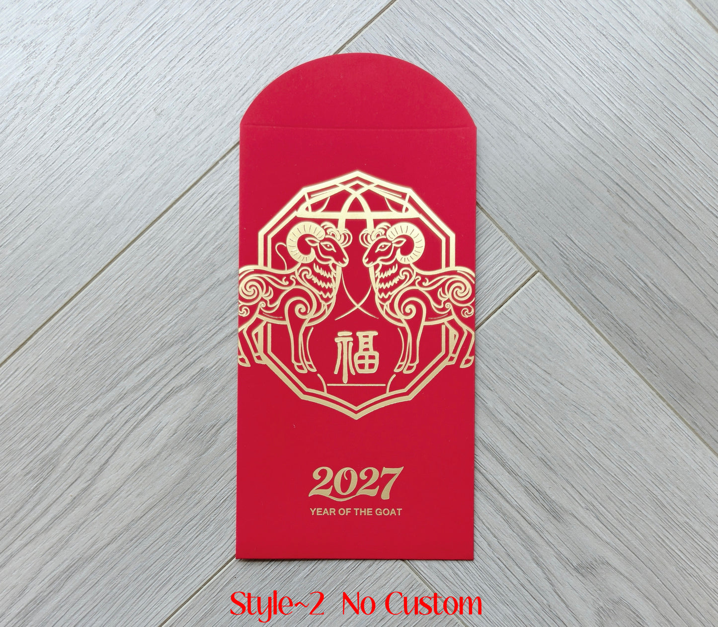 2027 Year of The Goat Gold Foil Red Envelopes Lucky Money Gift Packet for New Year | Wedding | Party | Events