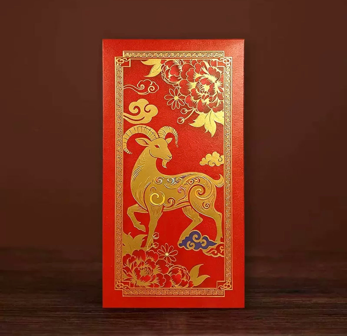 Pack of 12pcs 2027 Year of the Goat Red Envelopes Gold Foil Lucky Money Gift Packet can be Customized (Add Logo & Text)