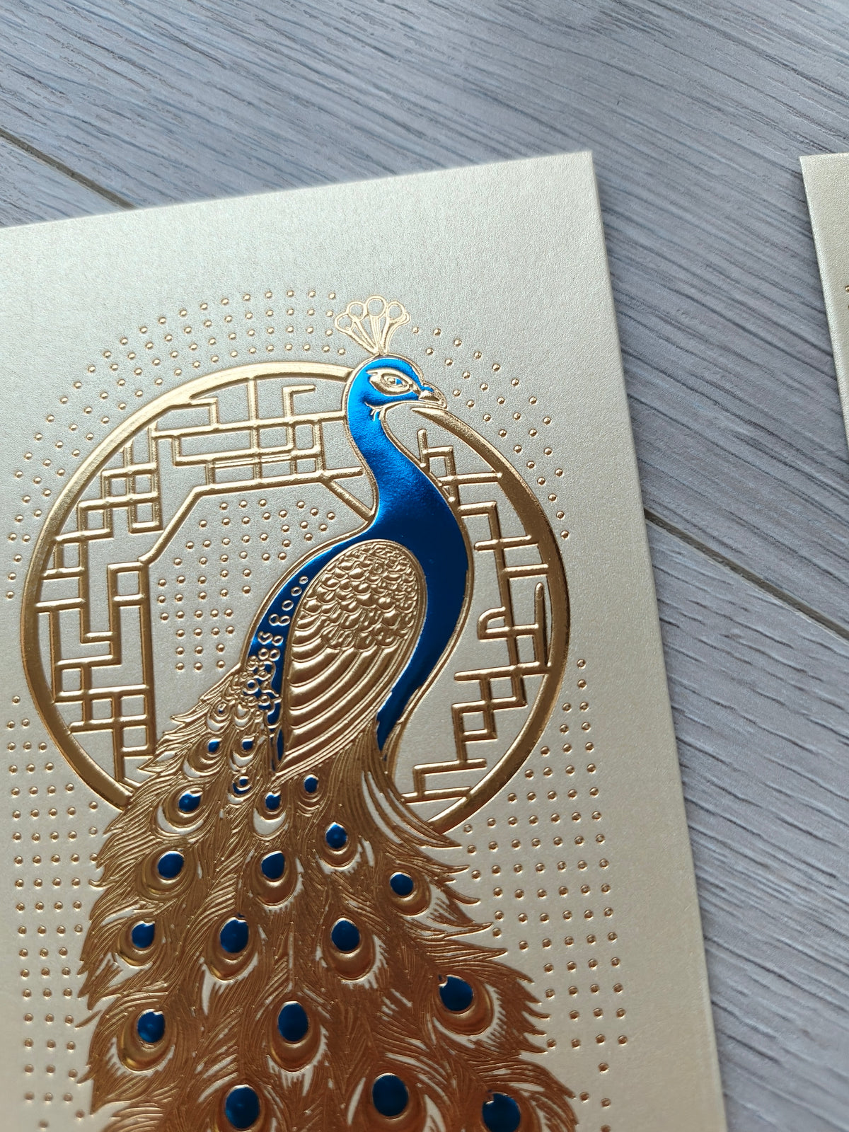Pack of 16pcs Gold Foil The Regal Peacock Design Concept Red Envelope can be Customized New Year Lucky Money Gift Packet