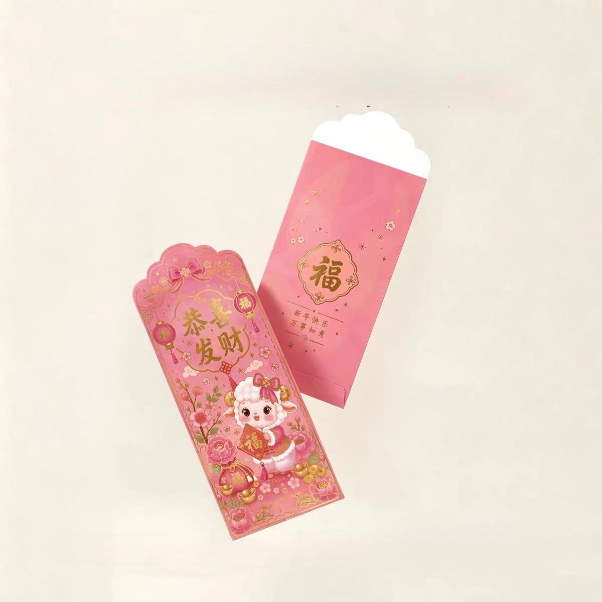 Pack of 12pcs Color Printing+Gold Foiled High-end Red Envelope Lucky Money Gifts Packet Chinese New Year of the Horse can Custom