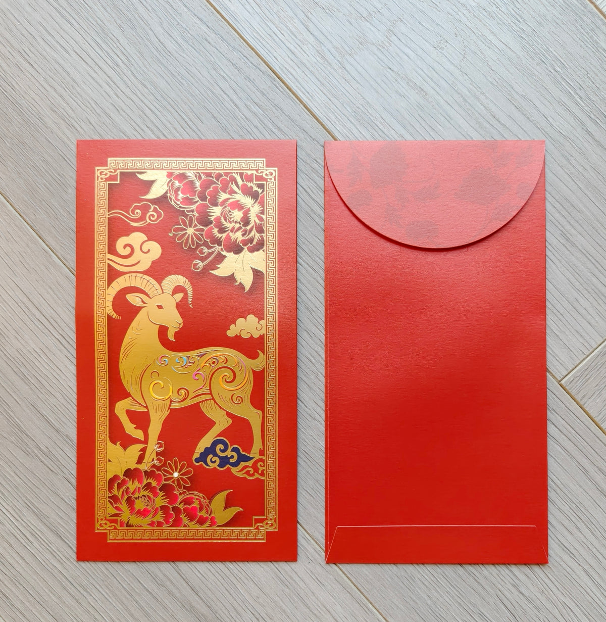Pack of 12pcs 2027 Year of the Goat Red Envelopes Gold Foil Lucky Money Gift Packet can be Customized (Add Logo & Text)