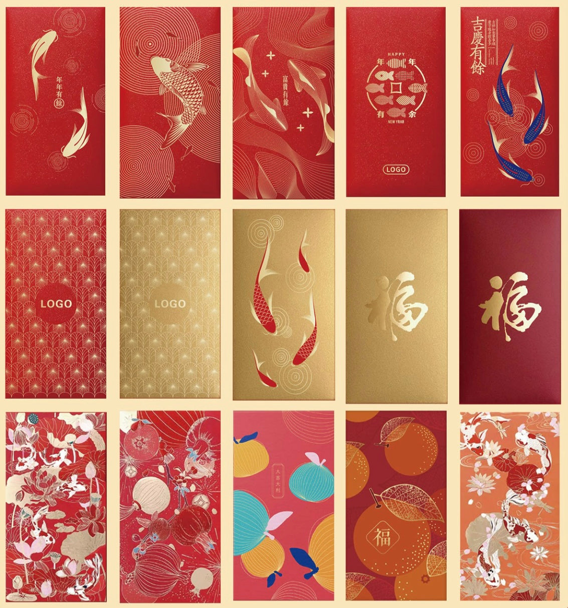 Fast Turn Around Custom(+Logo) 200pcs Red Envelope New Year Lucky Money Gift Packet for Business | Family Party | Wedding Event